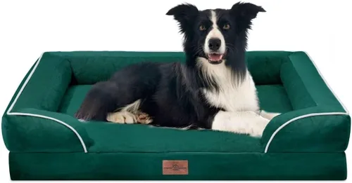 Vista 96 de Comfort Expression Cama ortopédica para perros extra grandes de 45 x 35 pulgadas, cama para mascotas XL de espuma tipo caja de huevos impermeable