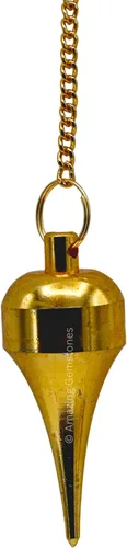 Vista 71 de Péndulos de metal curativos de Amazing Gemstone para adivinación, cúpula dorada de acero de cobre de alta energía, péndulo de bronce, péndulos