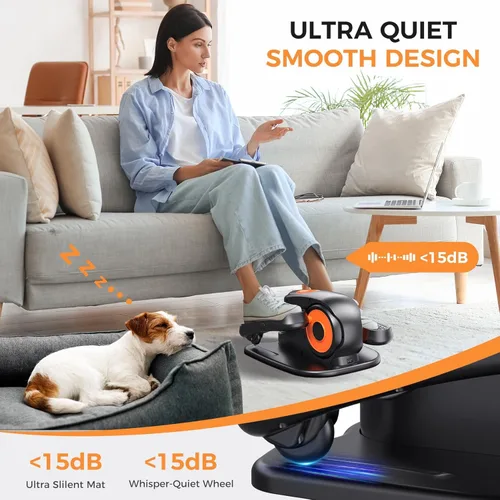 Vista 4 de GUGTTR Under Desk Elliptical Machine, 2-in-1 Electric Leg Exerciser for Seniors, Quiet & Compact Pedal Exerciser with Remote, 12 Speed Elliptical