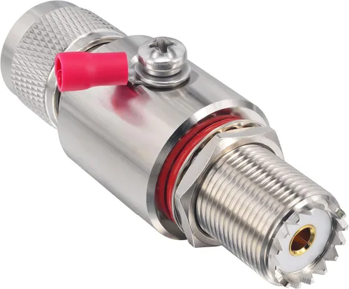 Vista 3 de Pararrayos coaxial UHF PL259 Supresor de protección contra sobretensiones de rayos PL259 UHF macho a SO239 UHF hembra Cable coaxial protector