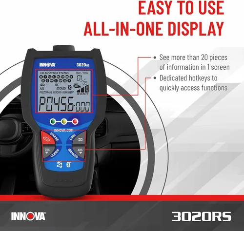 Vista 6 de INNOVA 3020RS Lector de códigos de motor de verificación rápido y fácil de usar, herramienta de escaneo OBD2 para ABS Clear con recomendaciones