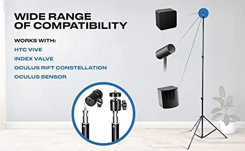 Vista 2 de Skywin VR Tripod Stand Compatible with SteamVR Base Station 20 - Sensor Stand and Base Station for Sensors and Oculus Rift Constellation 2-Pack
