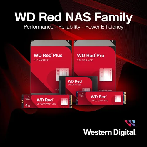 Vista 7 de Western Digital Disco duro interno WD Red Plus NAS de 1 TB - 5400 RPM, SATA 6 Gb/s, CMR, caché de 64 MB, 3.5" - WD10EFRX