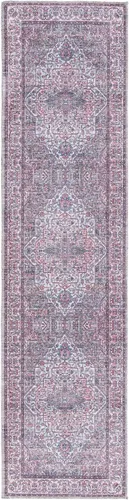 Vista 3 de Unique Loom Mangata Collection - Alfombra de área Mireille (Runner 2' 0" x 7' 10", Beige y Rosa/Azul Claro)