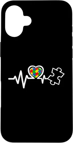 Vista 23 de Heart Puzzle Piece Heartbeat Cool Autism Awareness Case for iPhone 16