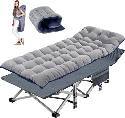 Vista 14 de NAIZEA Folding Camping Cots for Adults, Portable Cot with Mattress Heavy Duty Outdoor Bed with Carry Bag 1200d Oxford Cloth Sleeping Cots for