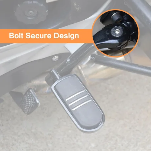 Vista 4 de Estriberas de carretera en ángulo de 1.25 pulgadas de largo para motocicleta, reposapiés ajustables con abrazaderas kit de soportes compatible