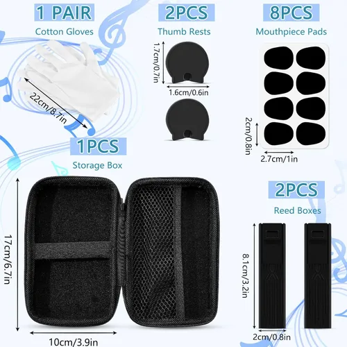 Vista 3 de Kit de limpieza de clarinete de 23 piezas, accesorios de clarinete, kit de limpiador de clarinete todo en uno, kit de mantenimiento para clarinete