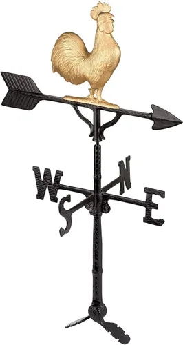 Vista 7 de Almacén de números de dirección de 32 pulgadas de aluminio Deluxe 3D Gallo, veleta serie 200, montaje incluido (bronce envejecido)