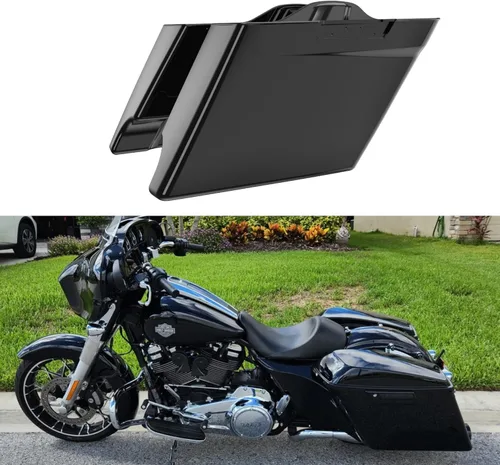 Advanblack Harley - Alforjas para motocicleta, alforjas extendidas estiradas de 4.5 pulgadas con pomos de seguridad para H-D Touring 2014-2023 Road