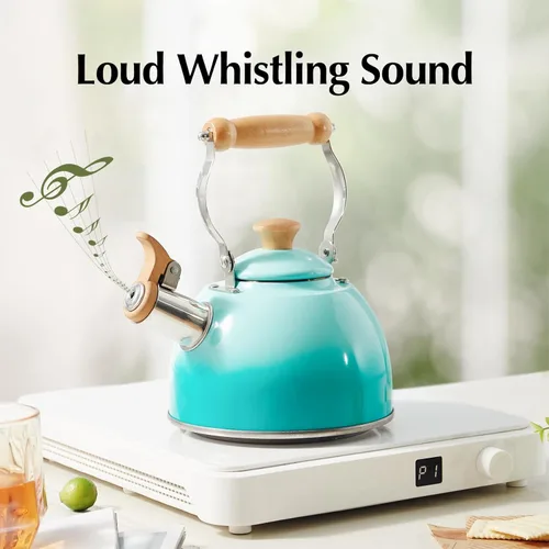 Vista 2 de ROCKURWOK Tea Kettle, Tea Pot with Cool Touch Ergonomic Handle, Teapot Food Grade Stainless Steel, Tea Kettle Stovetop, Kettle Teapot, Whistling Tea