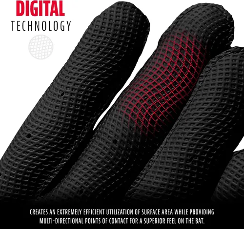 Vista 6 de Franklin Sports MLB Digitek - Guantes de bateo de béisbol para adultos