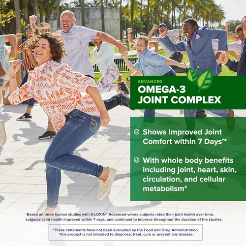 Vista 3 de Osteo Bi-Flex Complejo avanzado para articulaciones Omega-3, aceite de algas a base de plantas, suplemento de apoyo para las articulaciones, 80