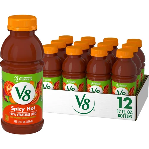 Vista 7 de V8 Jugo de verduras original bajo en sodio, 100% vegetal, botella de 46 onzas líquidas