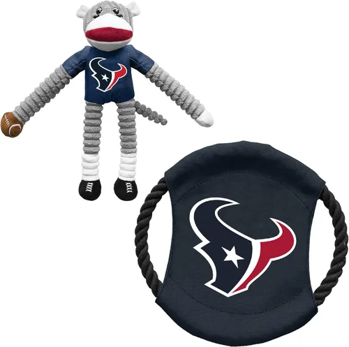 Vista 16 de Littlearth NFL Unisex NFL Sock Monkey and Flying Disc Pet Toy Combo Set