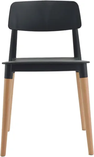 Vista 5 de Bel Dining Bistro Cafe Style - Juego de 2 sillas auxiliares minimalistas modernas (negro)