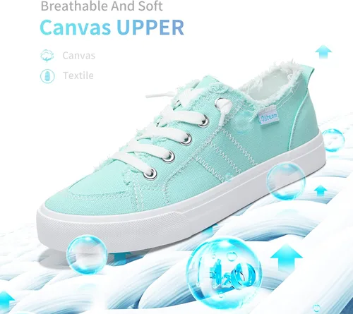 Vista 3 de Obtaom Play Tenis de lona para mujer, sin cordones, a la moda, blanco desgastado y estampado de leopardo