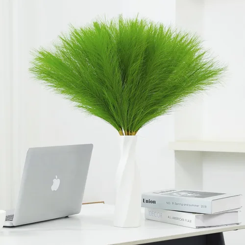 Vista 11 de 30 piezas de 22" Hierba de Pampas Gris - Decoración de Hierba de Pampas Artificial Arreglo Floral Pompas y Relleno de Jarrón para Decoración Bohemia