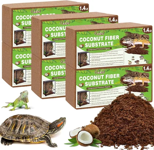 Vista 10 de Halatool 0.64kg de fibra de coco sustrato para cama de reptiles, sustrato natural de cáscara de coco para recinto de serpiente y tarántula, hábitat