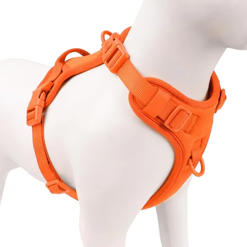 Vista 11 de Arnés para perro sin tirones, chaleco para cachorro con clip frontal para perros pequeños, medianos y grandes (negro, XS)