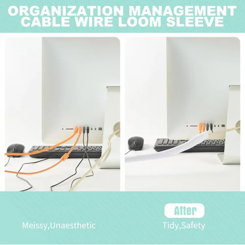 Vista 5 de Tubo de telar de alambre de manga dividida de 1/4 pulgadas x 100 pies, protector de cable a prueba de gatos para cables USB, alimentación