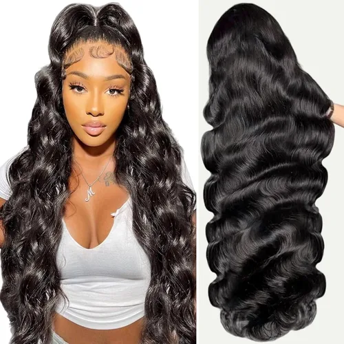 Vista 55 de Aaliweya - Pelucas de cierre de encaje HD de 5 x 5, cabello humano, onda corporal, 5x5, con encaje frontal, para mujeres, densidad de 180, cierre