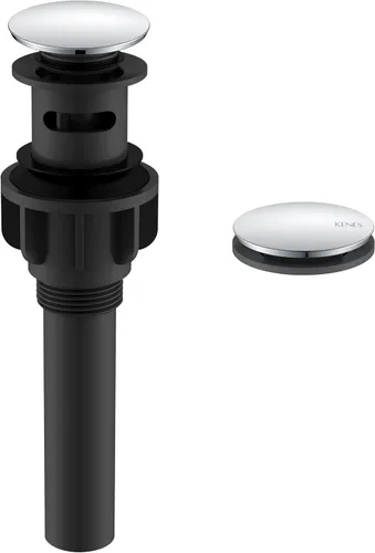 Vista 15 de KENES Conjunto de tapón de drenaje para lavabo de baño con varilla de elevación, drenaje de lavabo de níquel cepillado con desbordamiento, conjunto