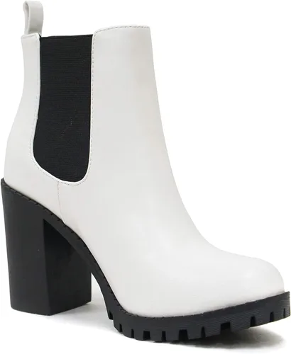 Vista 4 de Soda Glove - Botines con suela con ranuras, elástico lateral y tacón grueso