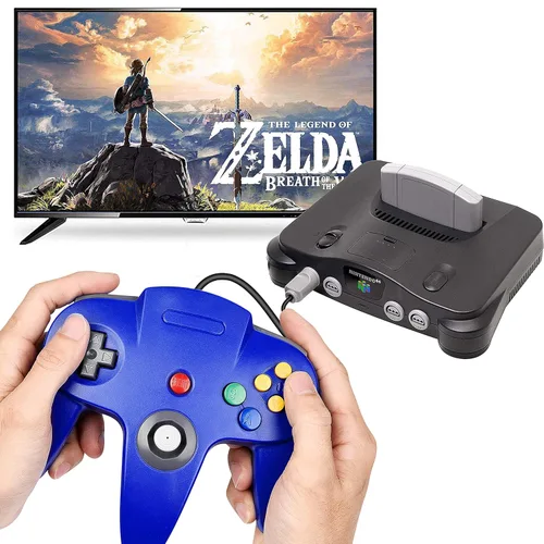 Vista 4 de Suily - Juego de 4 controladores clásicos de 64 mandos para 64 Plug & Play (versión USB no PC) (negrogrisrojoazul)