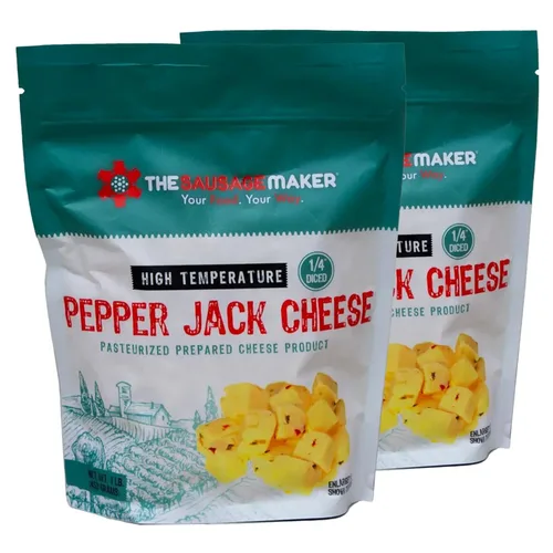 Vista 21 de The Sausage Maker® Queso cheddar de alta temperatura 5 libras de queso de alta temperatura para hacer salchichas, cubo cortado en cubitos de 1/4