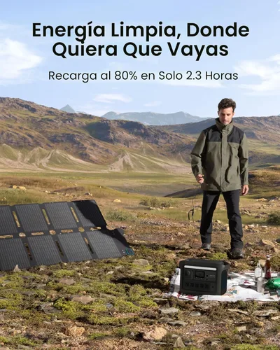 Vista 8 de Anker SOLIX C800X - Estación de energía portátil con panel solar de 100 W, generador solar de 1200 W con luces de campamento, batería LiFePO4 de 768
