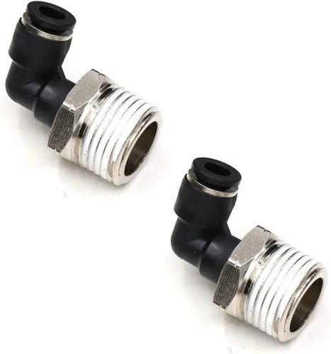 Vista 23 de CEKER 1/2 Codo Macho Conexiones de Líneas Aéreas de Empuje Ajustes de Conexión de Empuje de 90 Grados Ajustes de Aire, PL 1/2 Tubo Od x 1/2" NPT