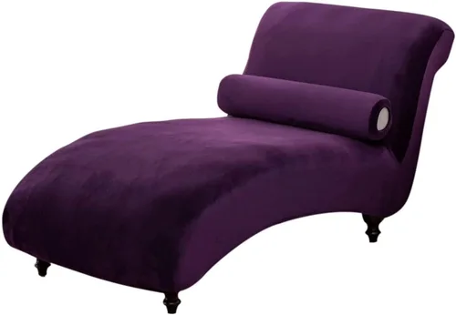 Vista 11 de Funda de terciopelo para tumbona grande sin brazos, funda para tumbona larga y curva, protector de muebles de mascotas, lavable a máquina, funda