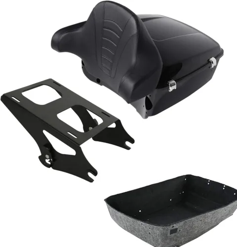 Vista 10 de Maletero King Tour Pack de 13.7 pulgadas con almohadilla de respaldo envolvente para Harley Touring Road King Electra Street Glide 2014-2023