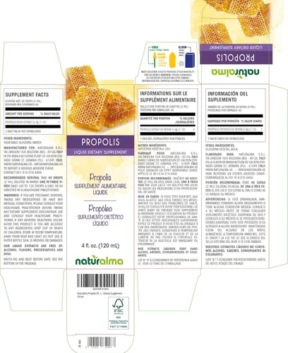 Vista 2 de Naturalma Tintura de resina de propóleo (propóleos) sin alcohol - Extracto líquido de 4 onzas líquidas en gotas - Suplemento dietético