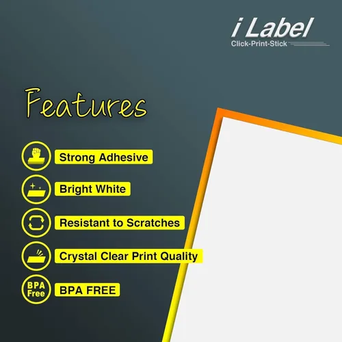 Vista 4 de 8.5" x 11" Full Sheet Label Sticker Paper for Laser & Inkjet Printers [100 Sheets,100 Labels]