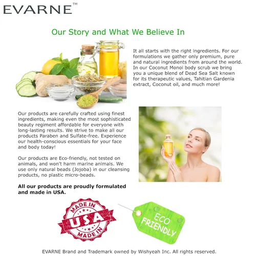 Vista 4 de Coconut Monoi - Exfoliante corporal con sal del mar muerto con 7 aceites esenciales y vitamina E