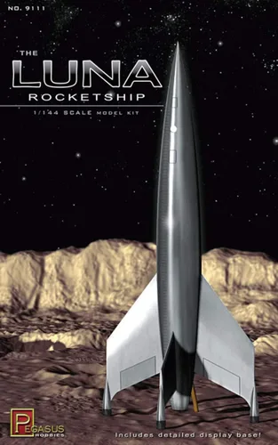 Vista 3 de Pegasus Spiele GmbH PG9111 Pegasus Hobby 1/144 Luna Rocket con base lunar