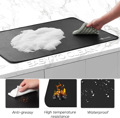 Vista 4 de FLASLD Cubiertas superiores de estufa ignífugas e impermeables, cubierta de estufa eléctrica de vidrio de 21 x 29.5 pulgadas, protector de placa