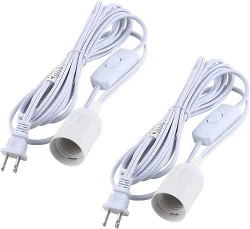 Vista 14 de Simple Deluxe - Cordón de lámpara colgante de linterna de 15 pies con enchufe E26, con interruptor de encendido/apagado (bombilla no incluida)