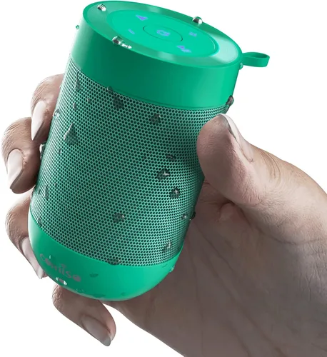 Vista 8 de Altavoz Bluetooth, altavoces Bluetooth portátiles con emparejamiento estéreo inalámbrico, micrófono integrado, sonido HD de 360°, altavoz