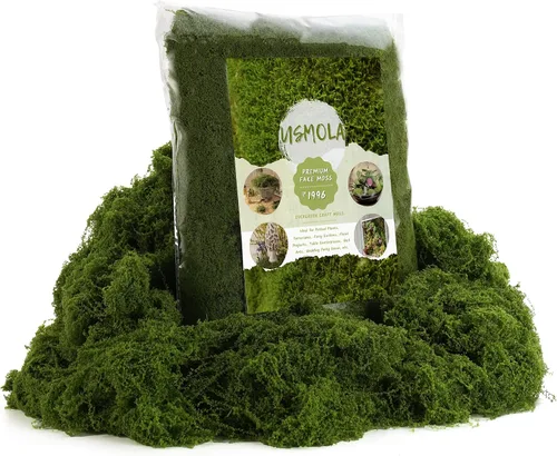 Vista 11 de USMOLA Musgo falso de 3.5 onzas para plantas de interior, musgo artificial para centros de mesa, jardines de hadas, terrarios, césped sintético