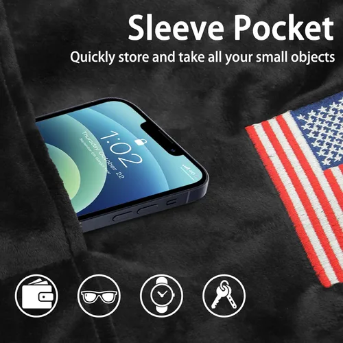 Vista 5 de Funda de consola central con bandera de EE. UU. para Ram 1500 2500 3500 2013-2023 con bolsillo, cómodas fundas de terciopelo resistentes a