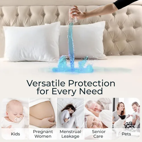 Vista 6 de Protector de colchón impermeable Twin - Silencioso, transpirable, funda de colchón ajustable lavable a máquina con bolsillos profundos de hasta 15