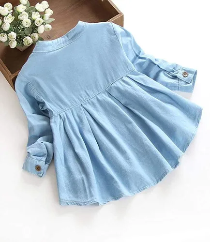 Vista 3 de Camisetas de manga larga fruncidas para bebés, niñas, niños, tops, camisas, ropa para niños, blusas de moda de otoño e invierno