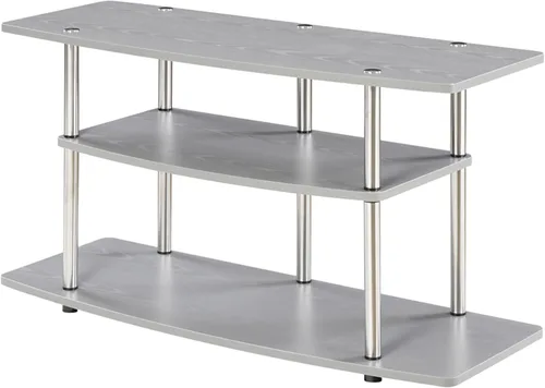 Vista 9 de Convenience Concepts Designs2Go No Tools - Soporte de TV de 3 niveles de ancho de 42 pulgadas, centro de entretenimiento para televisores de hasta