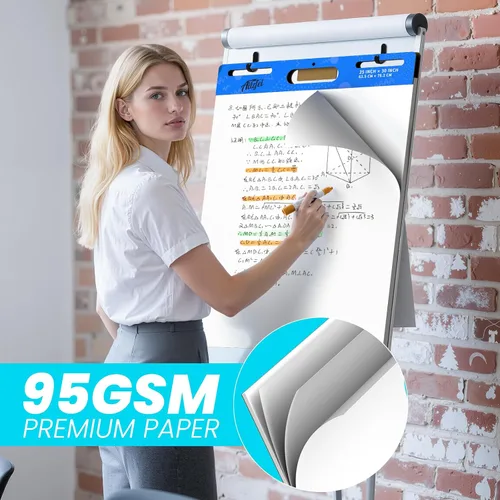 Vista 3 de AILZFEI Sticky Easel Pad 25 x 30 inches Flip Chart Paper for Teachers, Large Self Stick Easel Paper 30 Sheets/Pad, 6 Pad