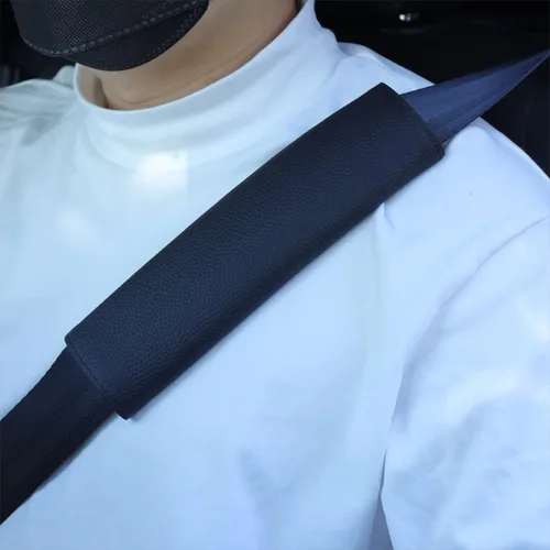 Vista 9 de Fundas para cinturón de seguridad de automóvil para adultos, almohadilla de hombro de cuero suave para cinturón de seguridad, protector de cojín
