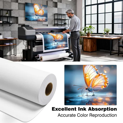 Vista 6 de Rollo de lona mate de poliéster de alta calidad, impresora de inyección de tinta de gran formato impermeable, secado rápido, compatible con Epson 1