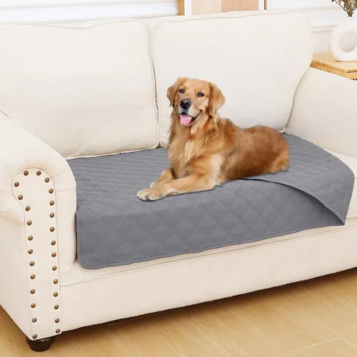 Vista 111 de Smiry Funda impermeable para cama de mascota, suave y lavable, para cama, sofá, reversible, perros pequeños, medianos, grandes, gatos, diseño